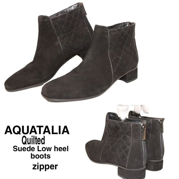 Aquatalia Shoes - Aquatalia by Marvin K. 8.5 Suede Back Zip Chelsea Flat Ankle Boots